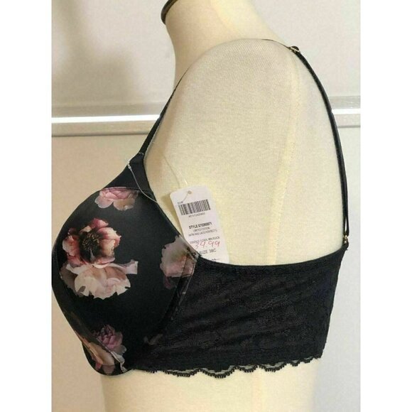 Soma Womens Black Floral LIMITED EDITION Satin & Lace Perfect Coverage Bra - Picture 10 of 12
